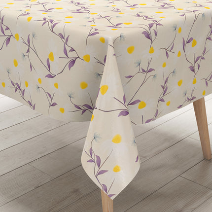 Wachstuch Tischdecke Margeriten beige