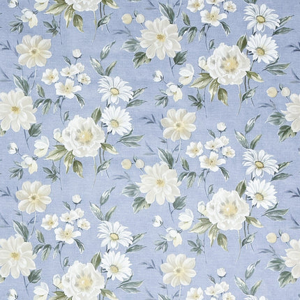 Wachstuch Tischdecke 01670-02 hellblau Blumen floral  eckig rund oval