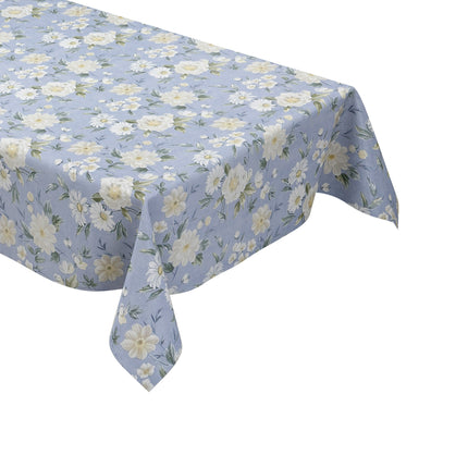Wachstuch Tischdecke 01670-02 hellblau Blumen floral  eckig rund oval