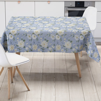 Wachstuch Tischdecke 01670-02 hellblau Blumen floral  eckig rund oval