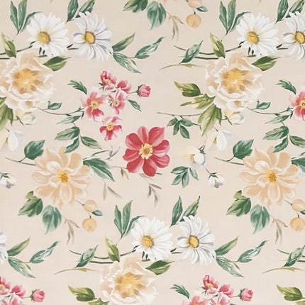 Wachstuch Tischdecke beige Rosen