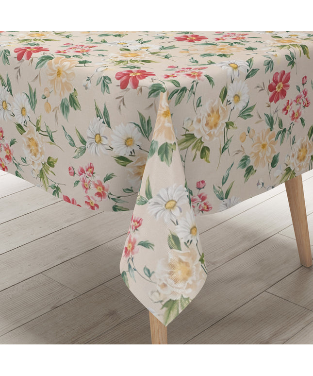 Wachstuch Tischdecke beige Rosen