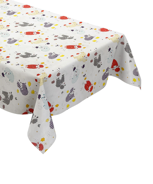 Wachstuch Tischdecke bunte Schafe
