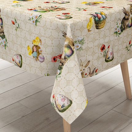 Wachstuch Tischdecke Ostern Easter beige