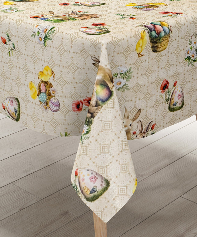 Wachstuch Tischdecke Ostern Easter beige