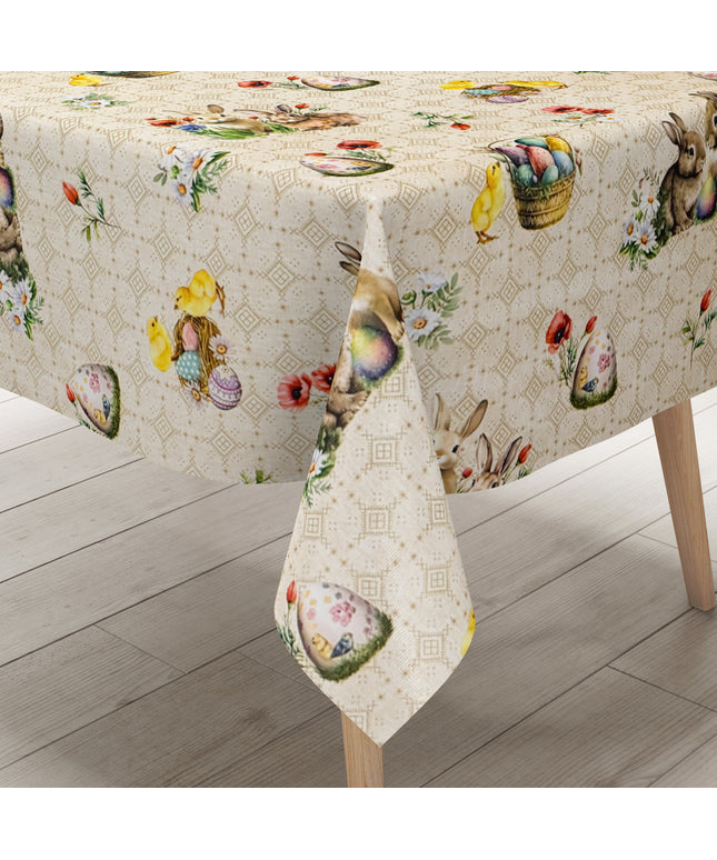 Wachstuch Tischdecke Ostern Easter beige