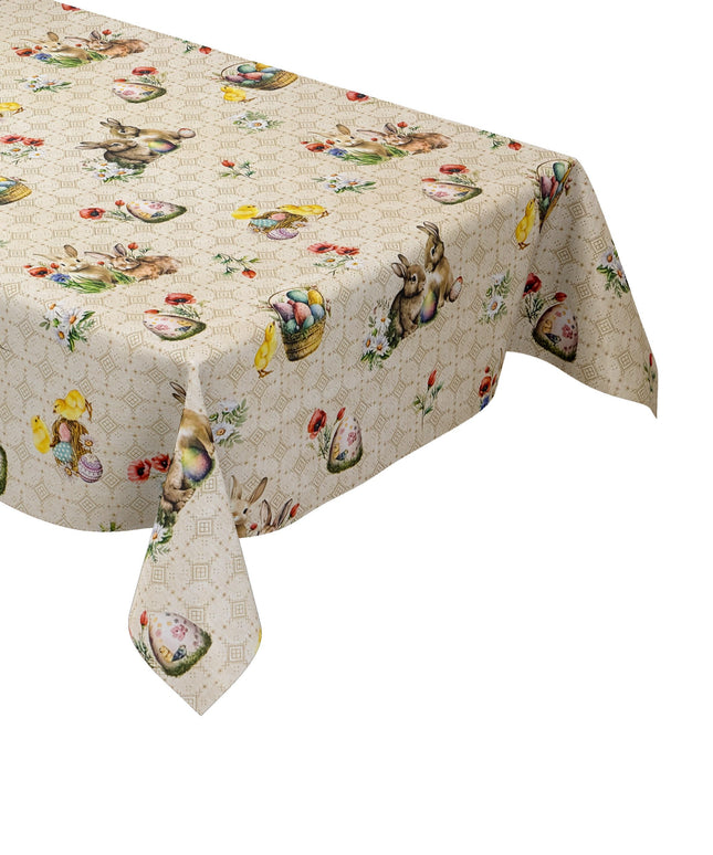 Wachstuch Tischdecke Ostern Easter beige