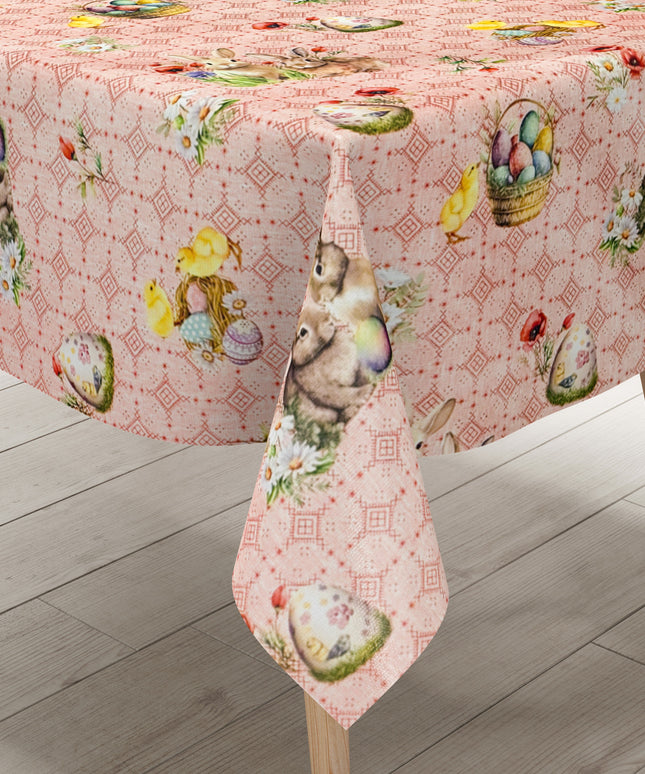 Wachstuch Tischdecke Ostern rot