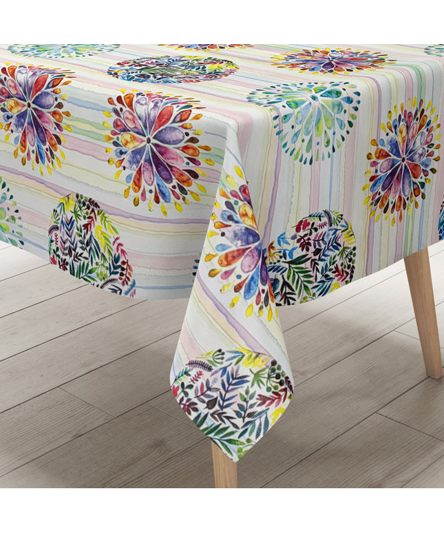 Wachstuch Tischdecke Flower Power Mandala Chakra