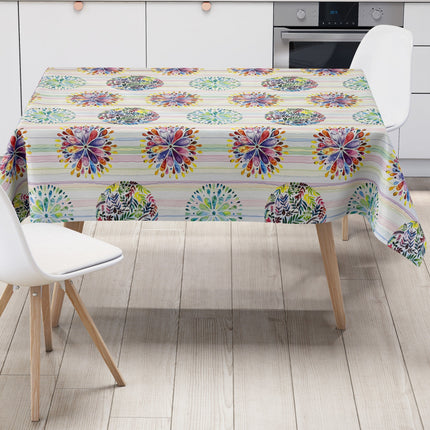 Wachstuch Tischdecke Flower Power Mandala Chakra