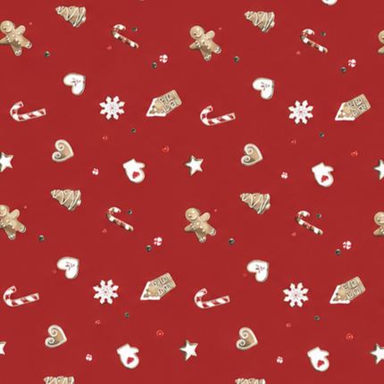 Wachstuch Tischdecke Weihnachten rot Lebkuchenmann