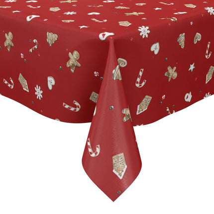 Wachstuch Tischdecke Weihnachten rot Lebkuchenmann