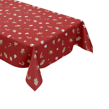 Wachstuch Tischdecke Weihnachten rot Lebkuchenmann