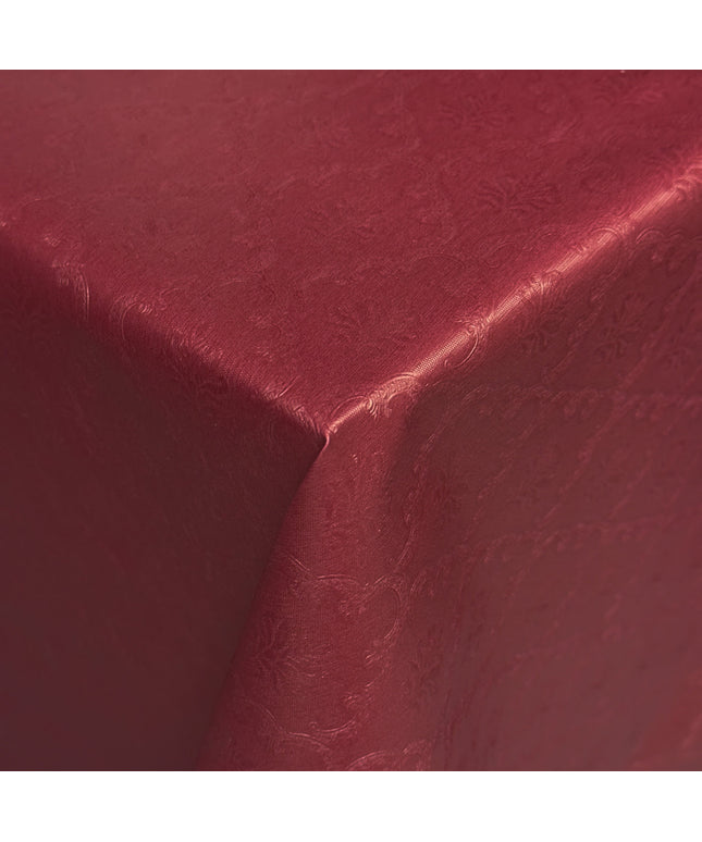 Wachstuch Tischdecke Damast geprägt 03034-03 bordeaux rot Ornamente floral Barock eckig rund oval