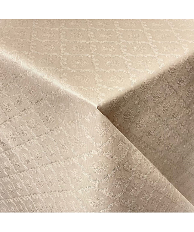 Wachstuch Tischdecke Damast geprägt 03034-08 beige Ornamente floral Barock eckig rund oval