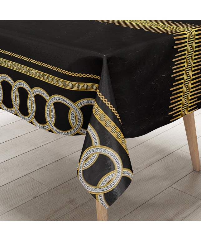 Wachstuch Tischdecke Damast mit Kettenmuster