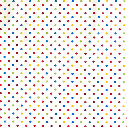 Wachstuch Tischdecke 06062-00 bunte Punkte auf weiss eckig rund oval