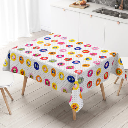 Wachstuch Tischdecke bunte Eulen