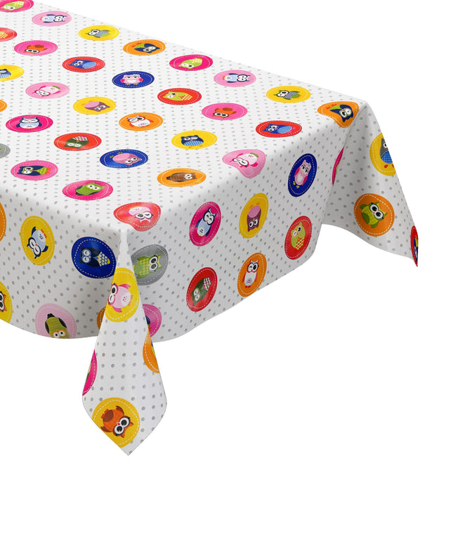 Wachstuch Tischdecke bunte Eulen