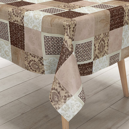 Wachstuch Rolle SONDERPOSTEN Patchwork Barock beige braun 06175-02 Rollenware
