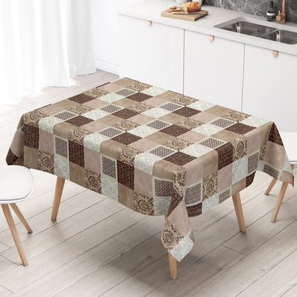 Wachstuch Rolle SONDERPOSTEN Patchwork Barock beige braun 06175-02 Rollenware