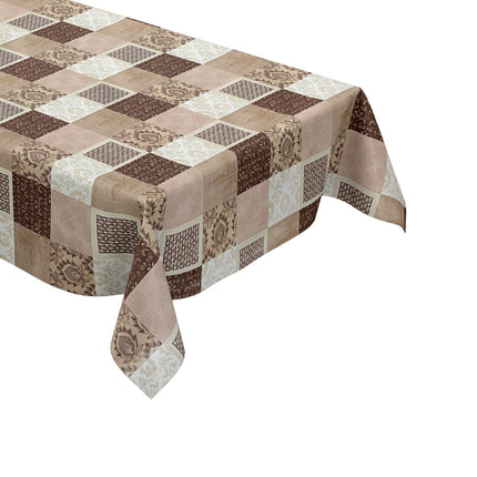 Wachstuch Rolle SONDERPOSTEN Patchwork Barock beige braun 06175-02 Rollenware