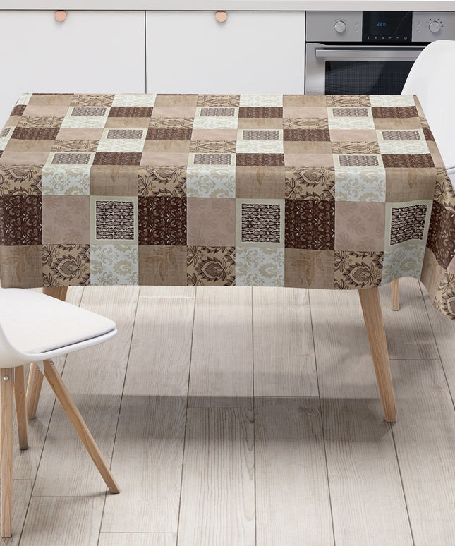 Wachstuch Rolle SONDERPOSTEN Patchwork Barock beige braun 06175-02 Rollenware