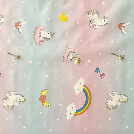 Wachstuch Tischdecke 06181-00 Einhorn Regenbogen Wolken eckig rund oval
