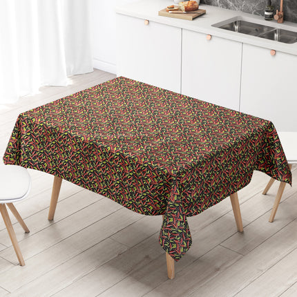 Wachstuch Tischdecke Peperoni schwarz