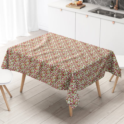 Wachstuch Tischdecke Peperoni weiss