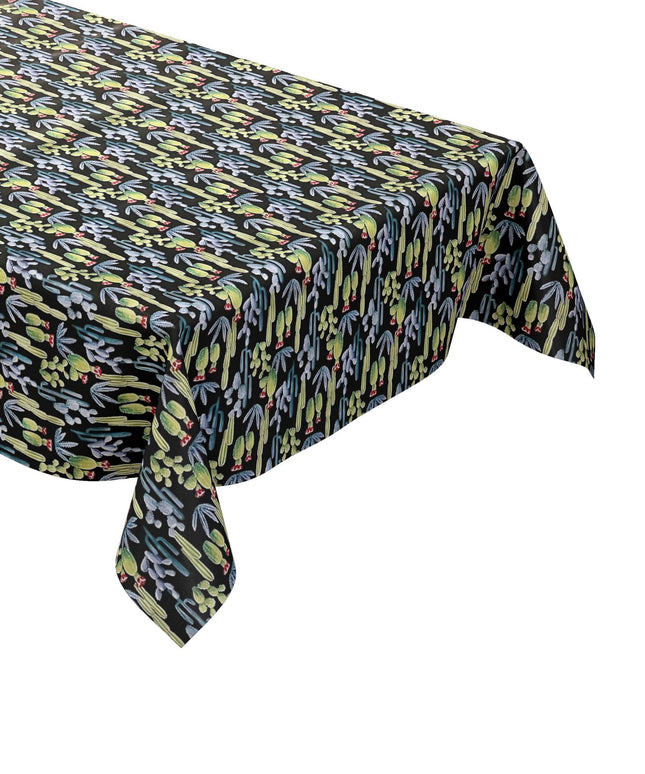 Wachstuch Tischdecke Kakteen schwarz