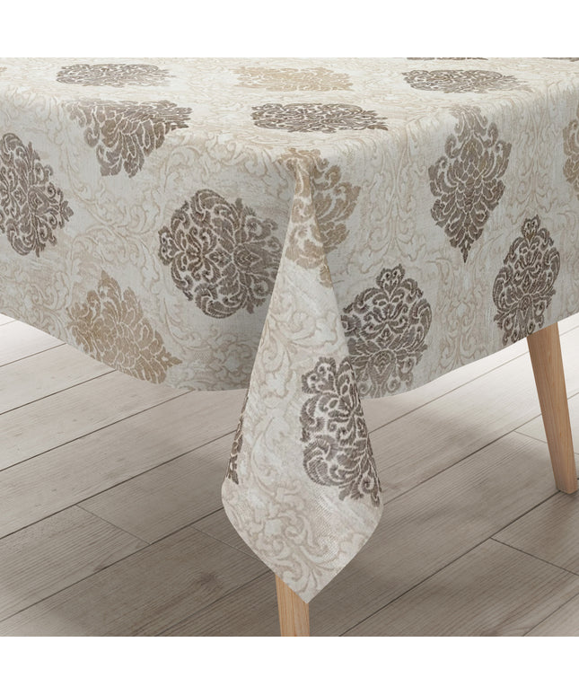 Wachstuch Tischdecke Barock Ornamente beige
