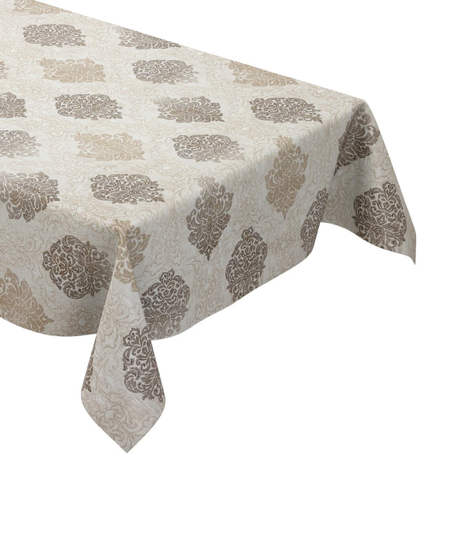 Wachstuch Tischdecke Barock Ornamente beige