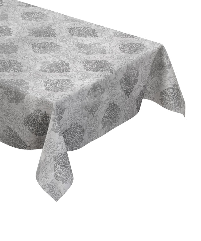 Wachstuch Tischdecke 06203-02 silber grau Ornamente Elegant Barock eckig rund oval