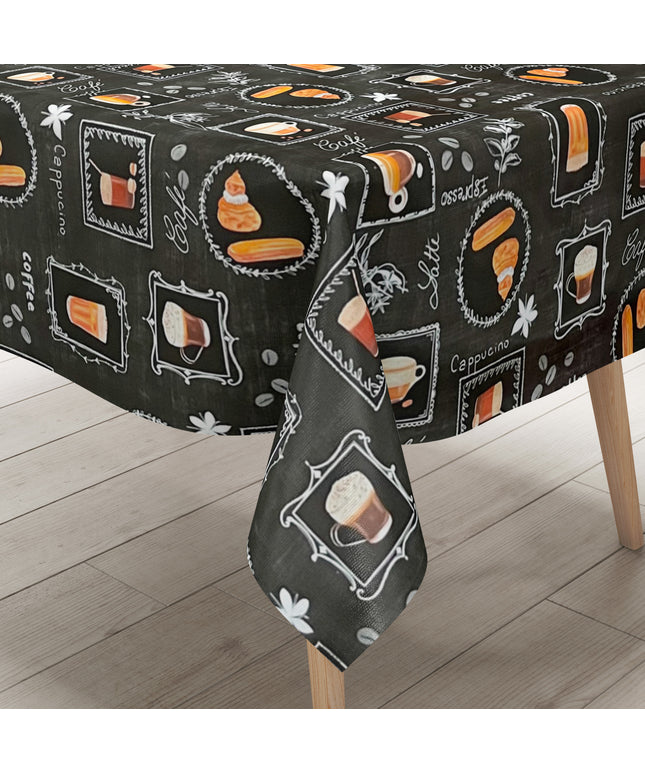 Wachstuch Tischdecke Kaffee schwarz