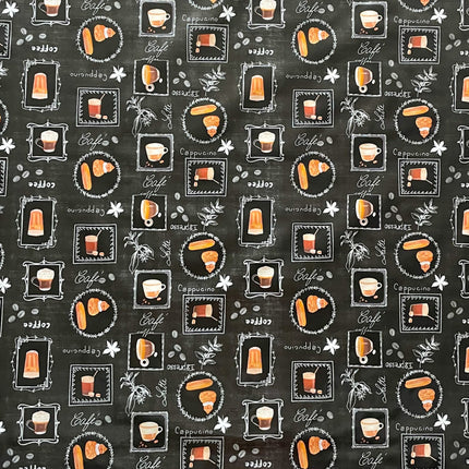 Wachstuch Tischdecke Kaffee schwarz