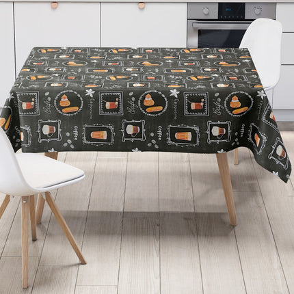 Wachstuch Tischdecke Kaffee schwarz