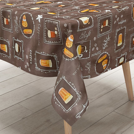 Wachstuch  Tischdecke Kaffee Latte braun