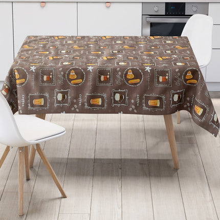 Wachstuch  Tischdecke Kaffee Latte braun