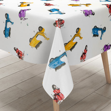 Wachstuch Tischdecke bunte Roller
