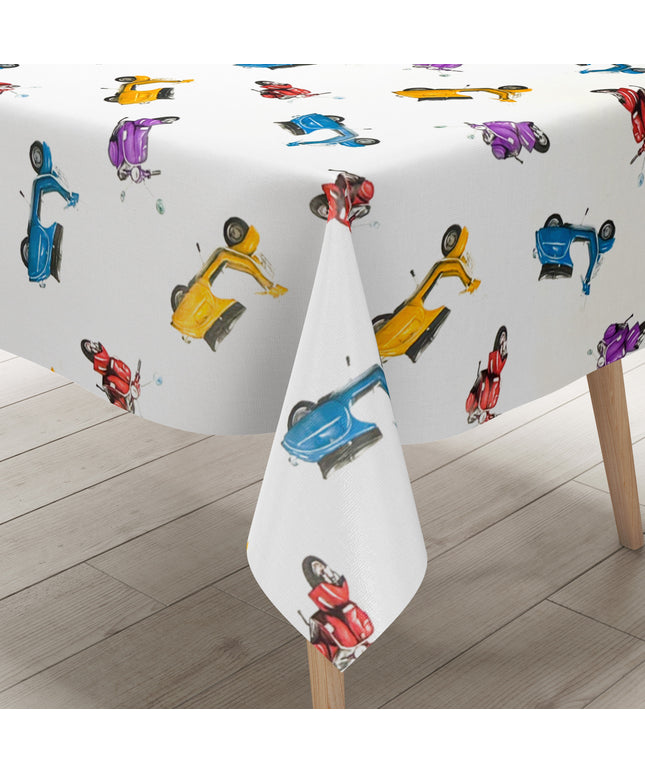 Wachstuch Tischdecke bunte Roller