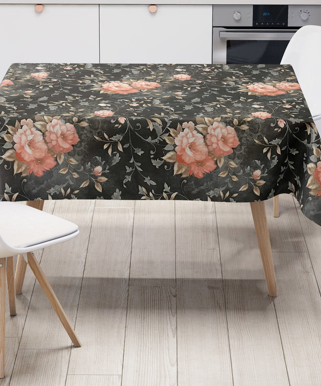 Wachstuch Rolle SONDERPOSTEN Rosen Blüten auf schwarz 06237-05 Rollenware