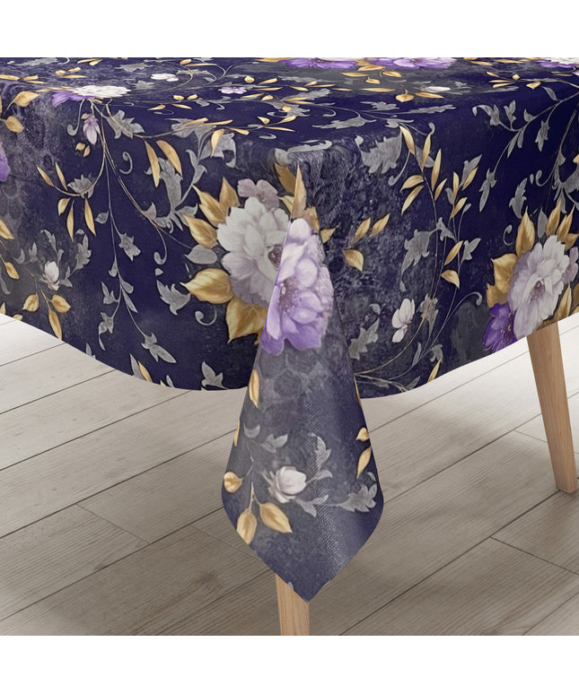 Wachstuch Tischdecke blau Rosen Blumen