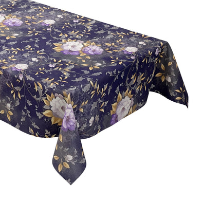 Wachstuch Tischdecke blau Rosen Blumen