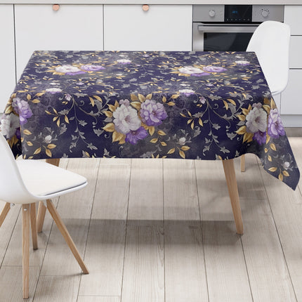 Wachstuch Tischdecke blau Rosen Blumen