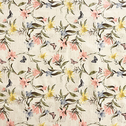 Wachstuch Tischdecke lilien beige