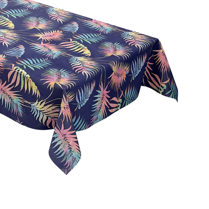 Wachstuch Tischdecke Monstera dunkel blau