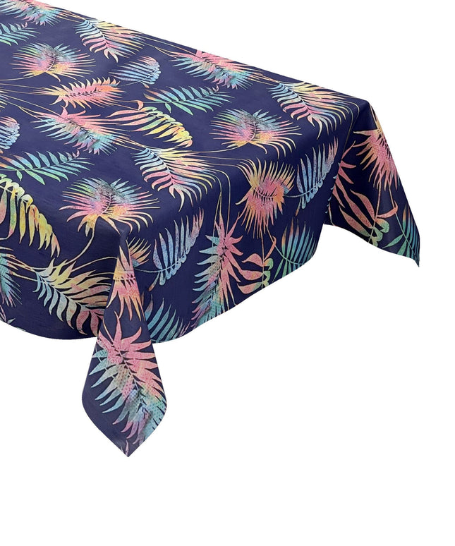 Wachstuch Tischdecke Monstera dunkel blau