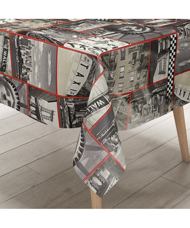 pvc tischdecke new york amerika grau