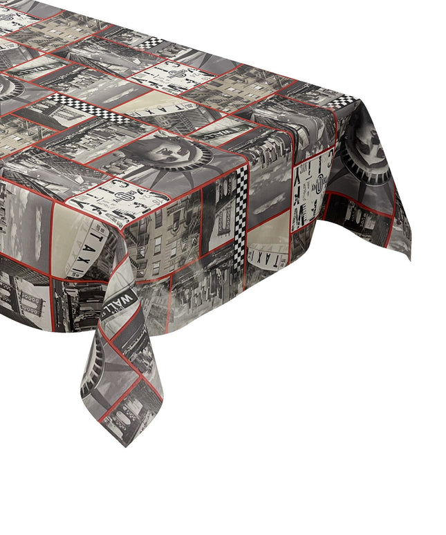 pvc tischdecke new york amerika grau